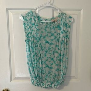 Loft Cap Sleeve Sheer Top with Attached Tank